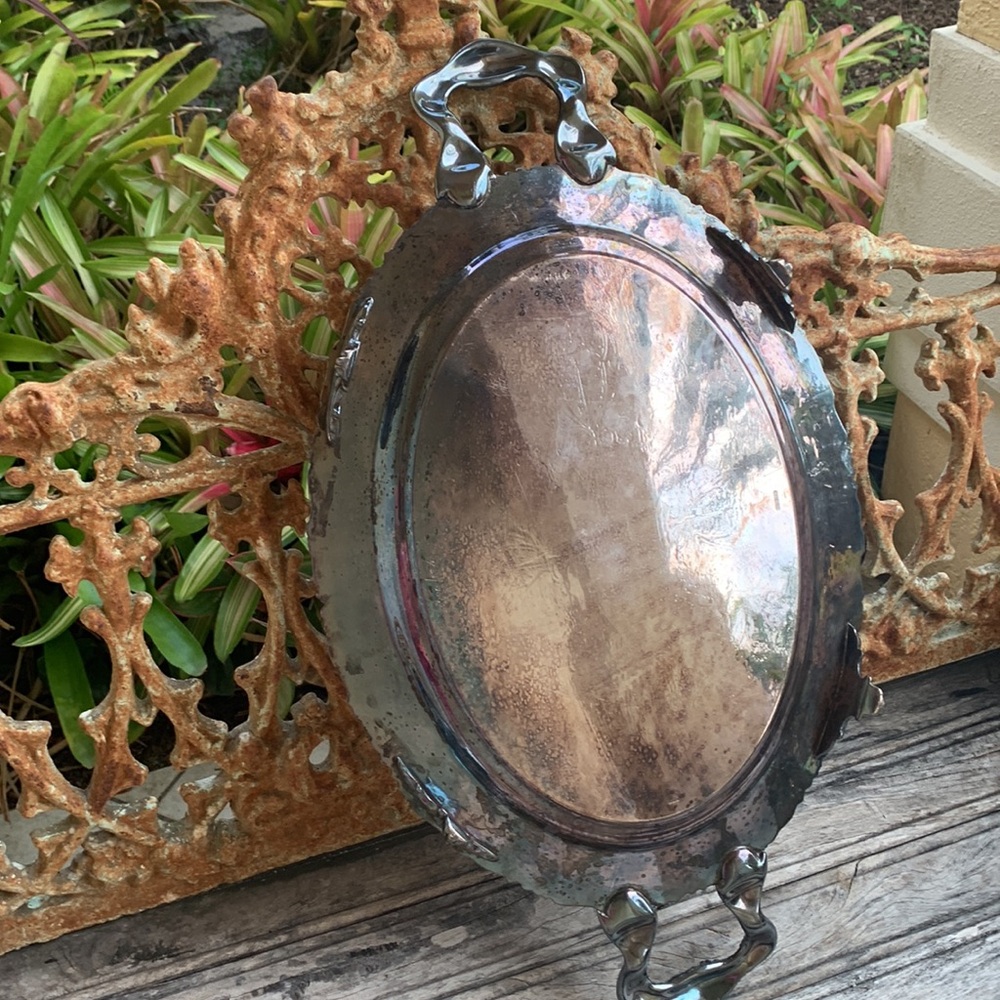 Vintage Serving Tray With Handles - Picture 10 of 14